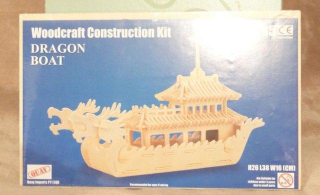 Image 1 of New Woodcraft Construction Kit Dragon Boat
