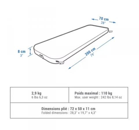 Image 2 of Self-inflatable camping mattress - 1 Person - DECATHLON