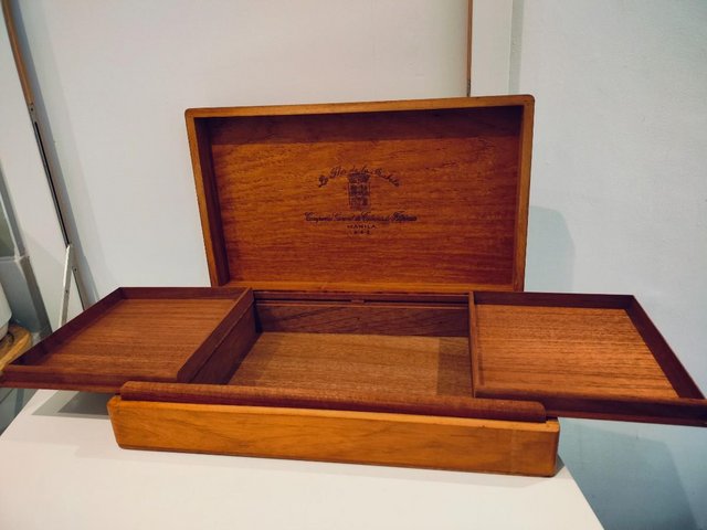 Preview of the first image of Solid wood cigar box, useful storage and also decorative.