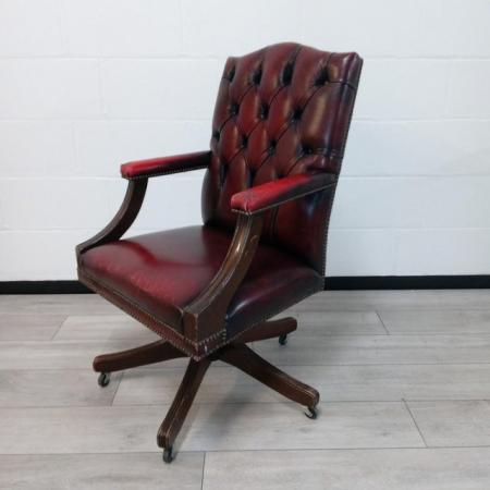Image 3 of Gentlemen Red Leather Office Chair