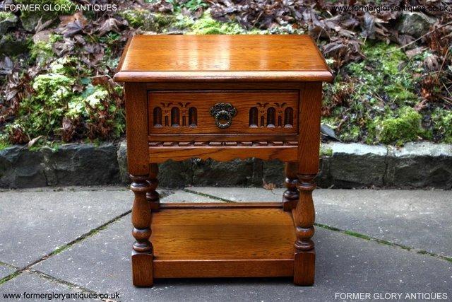 Image 15 of OLD CHARM LIGHT OAK PHONE LAMP TABLE BEDSIDE CABINET STAND