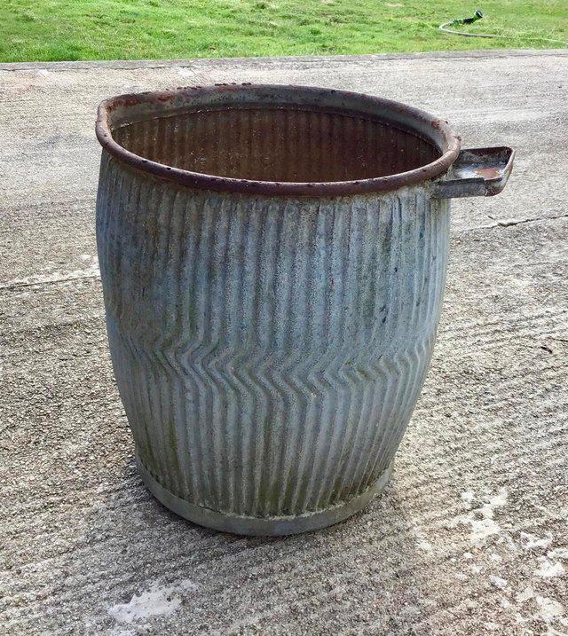 Preview of the first image of VERY RARE - antique 1930’s galvanised, washing dolly tub.