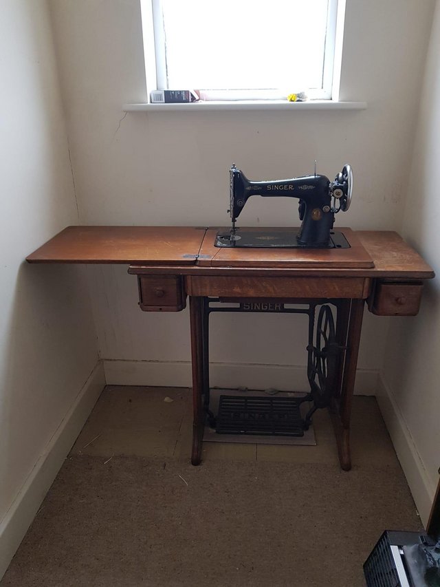 Preview of the first image of Electric singer treadle sewing machine.