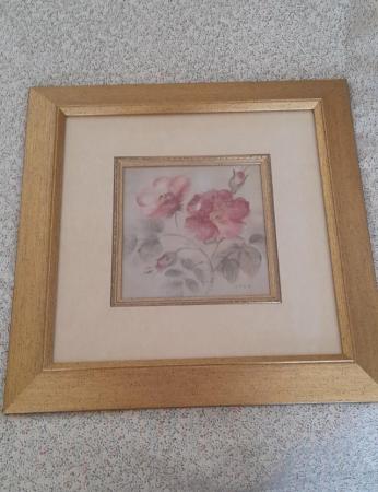 Image 1 of Roses in a Gold Frame 39cms square