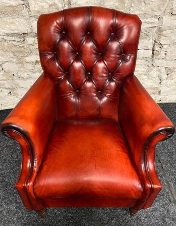 Image 2 of Laura Ashley Lancaster Red Leather Armchair
