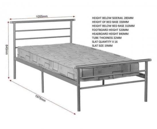 Image 1 of Single Orion silver metal bed frame