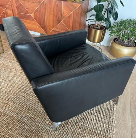Image 2 of BoConcept Black Leather Fly Chair