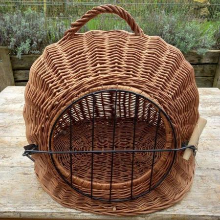 Image 2 of Wicker cat basket carrier igloo