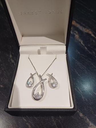 Image 3 of Sterling silver Love Knot earrings & pendant set Ernest Jo