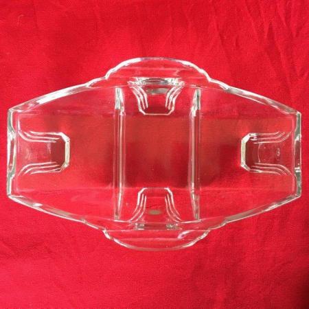 Image 3 of Vintage? Heavy, clear glass 3 sections nibbles/snacks dish.