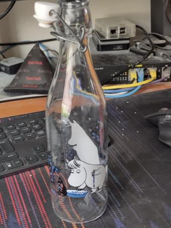 Image 3 of Moomin Glass Bottle 1L Water/Cordial/Vinegar- Good Condition