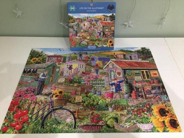 Image 2 of Gibson 1000 piece jigsaw titled Life on the Allotment