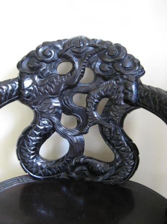 Image 3 of ANTIQUE Chinese Emperor Dragons Throne Chair c1875