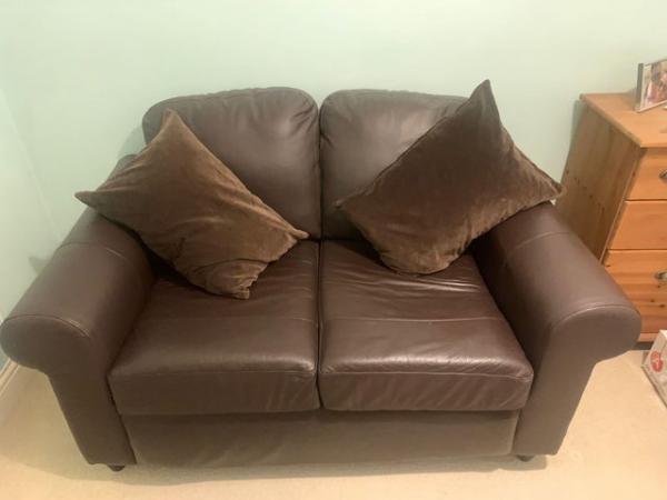 Image 1 of Two seater faux leather sofa for