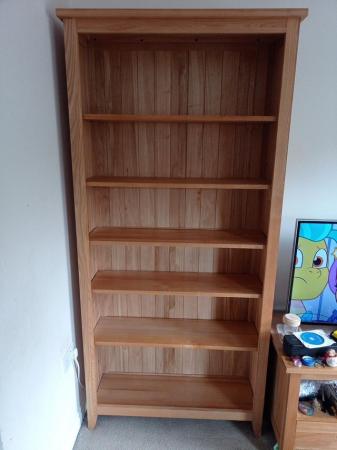 Image 1 of Freestanding Solid Wood Bookcase Bookshelves 2 Metres Tall