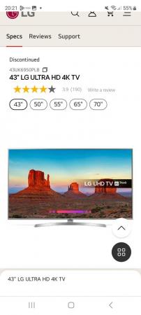 Image 3 of 42" LG smart televisionwith remote