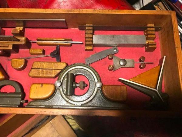 Image 9 of VINTAGE FOUR DRAWER WOODEN TOOL CHEST WITH  SMALL TOOLS