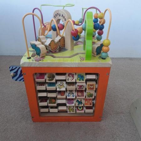 Image 3 of B. Toys Zany Zoo Wooden Activity Cube Assortment