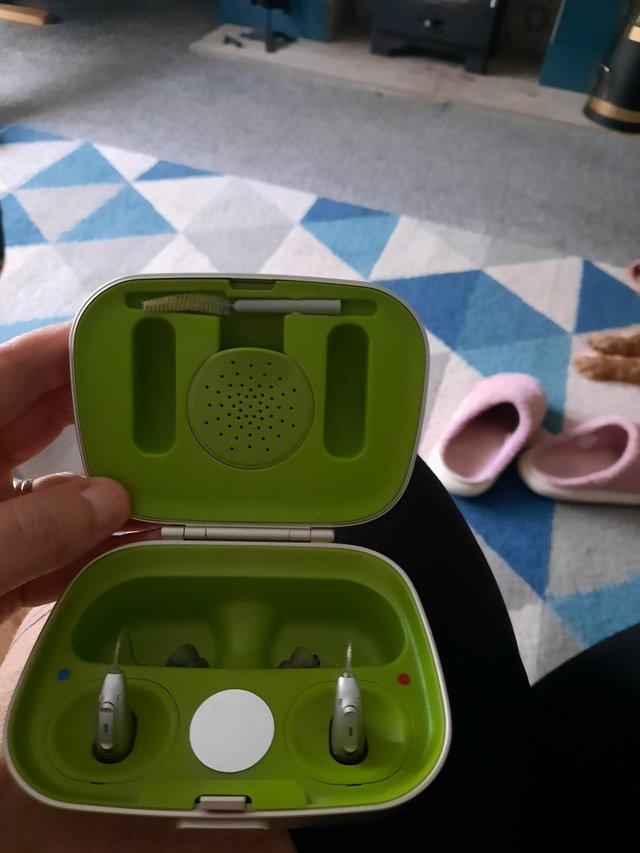 Preview of the first image of Phonak hearing aids  with chargeable box.
