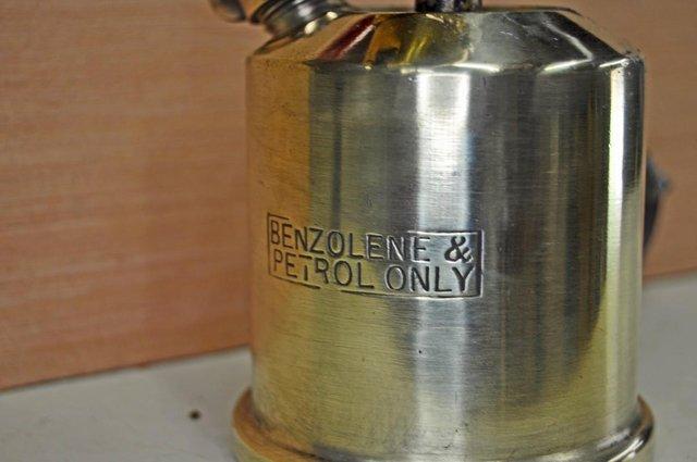 Image 2 of Vintage brass blow lamp Benzoline & Petrol