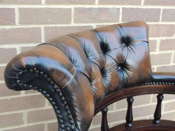 Image 10 of Golden Brown Chesterfield Captains Chair (UK Delivery)