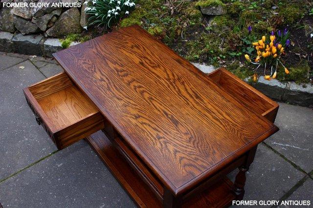 Image 98 of OLD CHARM LIGHT OAK TWO DRAWER COFFEE TABLE TV UNIT STAND