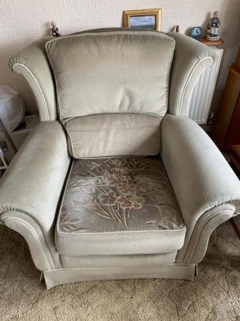 Image 2 of Three piece suite with footstool