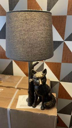 Image 3 of Bronze and grey shade Fox Lamp - Excellent condition