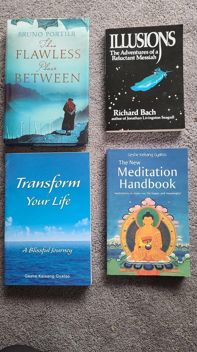 Preview of the first image of 3 Buddhist books and 1 mindfullness book- all in almost new.
