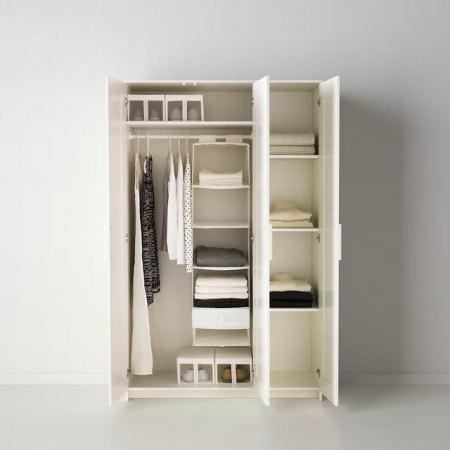 Image 1 of IKEA BRIMNES Wardrobe with 3 doors, white, 117x190 cm