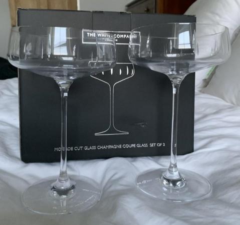 Image 2 of The White Company 2x Monroe cut glass champagne coupe