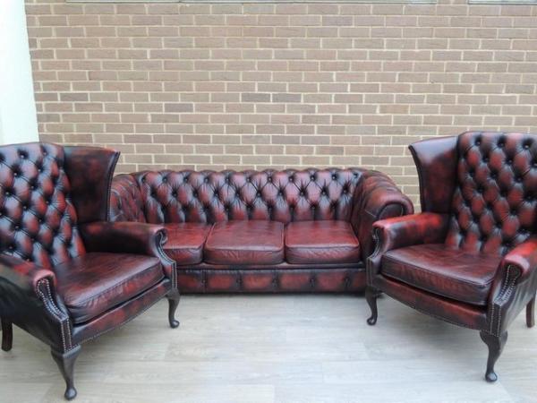 Image 6 of Chesterfield Vintage 3 piece Suite (UK Delivery)
