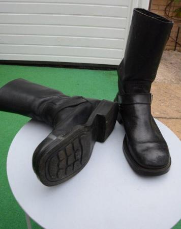 Image 2 of Harley Davidson Style Vintage Motorcycle Boots .