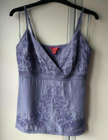 Image 2 of Women's Monsoon Silk Embroidered Summer Cami Top Purple 12