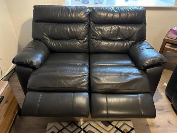 Image 3 of 2 seater leather reclining sofa