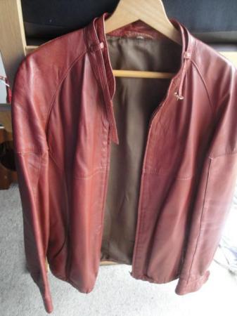Image 2 of Tan/Brown Leather Jacket 44" chest. Used (C360)
