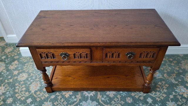 Old Charm Solid Oak Coffee Table With Drawers — photo 2 of 3