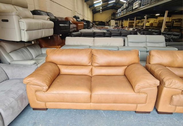Image 6 of Santino apollo tan leather 3+2 seater sofas