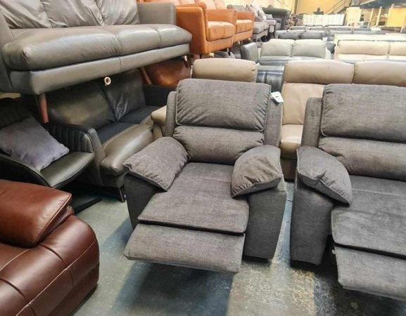 Image 17 of Goodwood grey fabric recliner 3 seater sofa and 2 armchairs