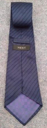 Image 2 of Next dark blue striped tie - excellent condition