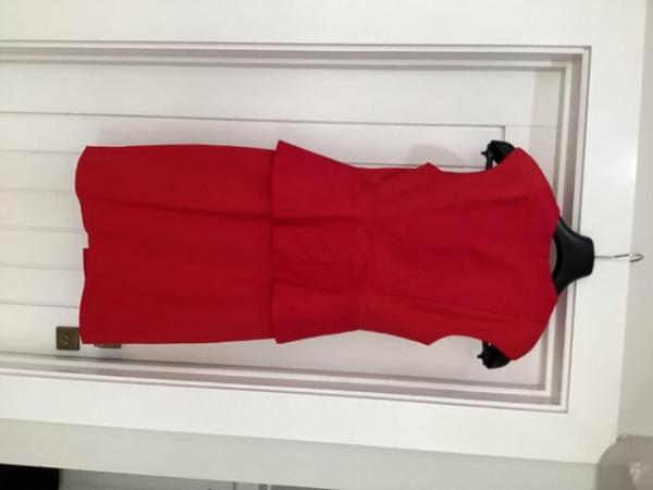 Image 3 of TED Baker size 2 red stunning fitted zip dress