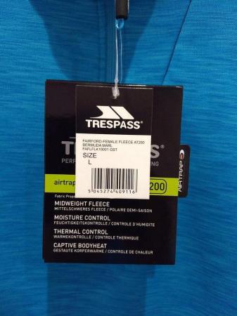 Image 5 of New Trespass Blue Fleece Activewear Jumper Large UK 14