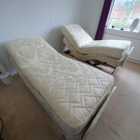 Image 1 of 2 x adjustamatic single beds with massage