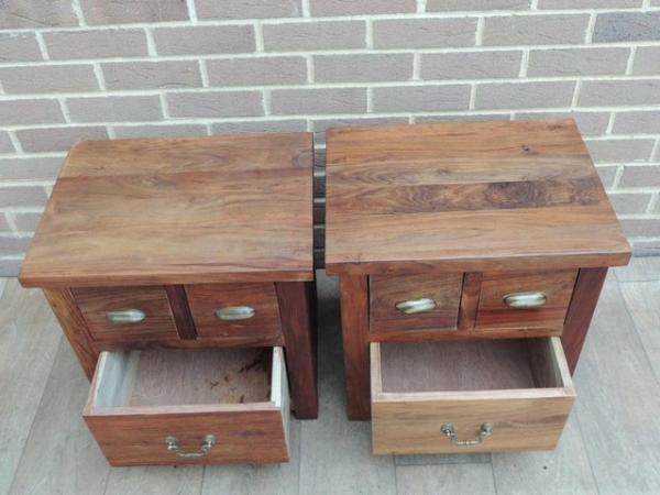 Image 6 of Pair of Indian Rosewood Bedside Tables (UK Delivery)