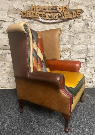Image 2 of Chesterfield Harlequin Patchwork Multi coloured Queen Anne
