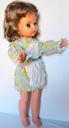Image 1 of 1980's SOFT PLASTIC DOLL - COTTON DRESS 46 cm tall