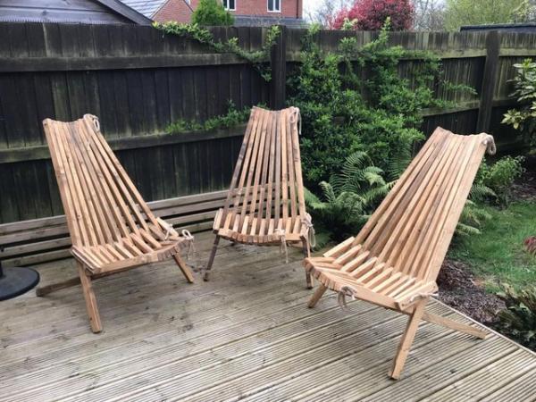 Image 1 of Wooden Garden chairs, Upcycled