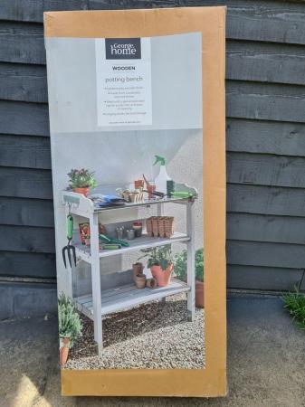 Image 1 of WOODEN POTTING BENCH GREY