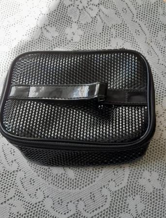 Image 2 of Shiny Black Make-up Bag with handle