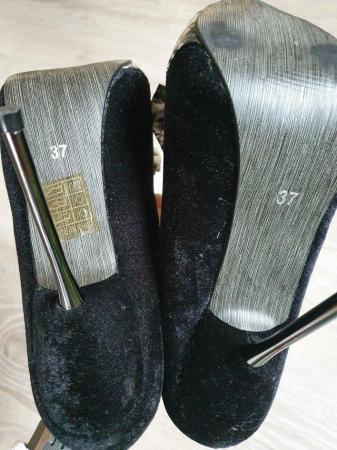 Image 2 of Belle Woman size 37 black high heel platform shoes